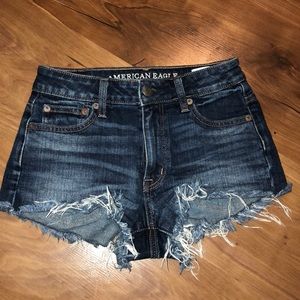 Dark Wash American Eagle Vintage High Rise Shorts